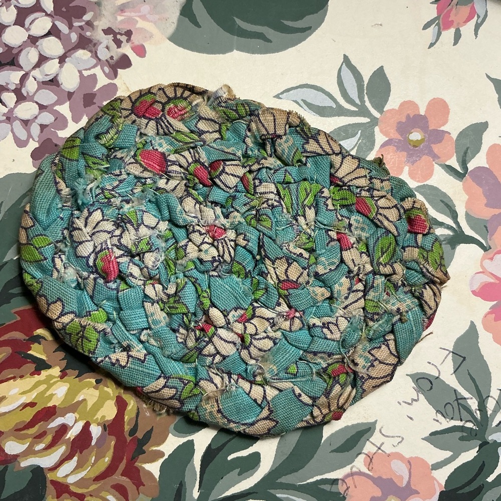 Vintage handmade doll rug